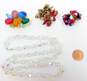 Vintage Judy Lee & Fashion Colorful & Clear Icy Aurora Borealis Clip-On Earrings Necklace & Brooch 99.0g image number 7