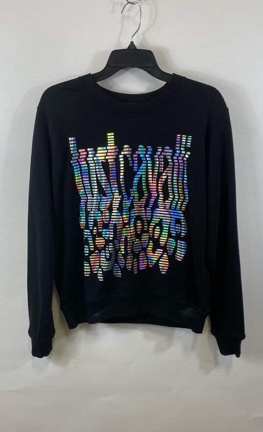 Just Cavalli Unisex Adults Black Holographic Knitted Pullover Sweatshirt Size M image number 1