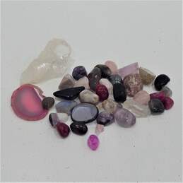 Assorted Stones Crystals Clear & Rose Quartz Agate Slice Amethyst