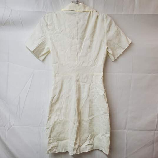 Zara White Key Whole Short Sleeve Dress Women's Size XS NWT image number 2