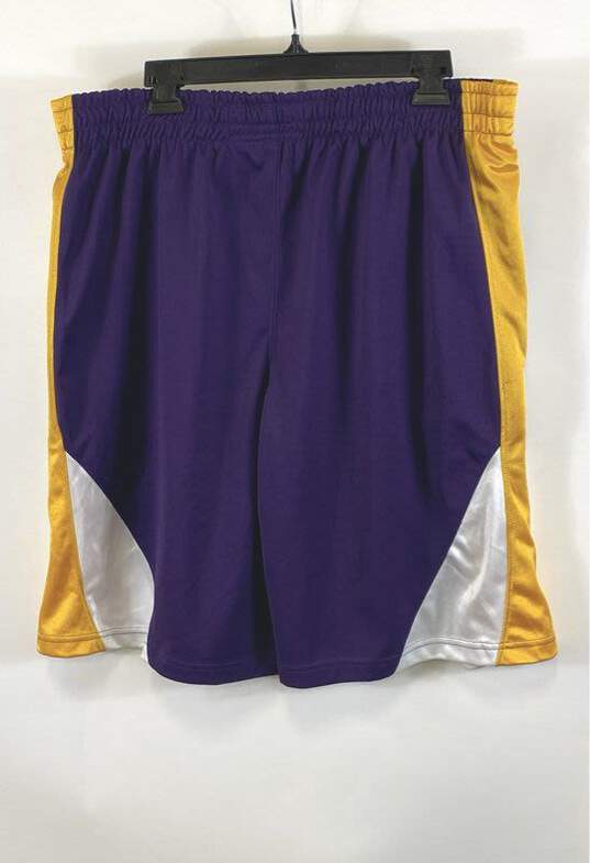 Mens Purple Yellow NBA Los Angeles Lakers Pull On Basketball Shorts Size Large image number 2