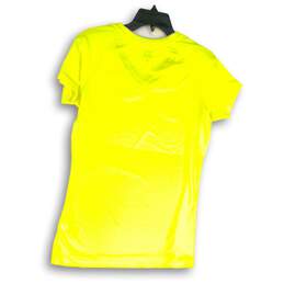 NWT Nike Pro Womens Yellow Short Sleeve V-Neck Pullover T-Shirt Size L alternative image