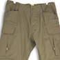 Mens Beige Flat Front Slash Pocket Straight Leg Cargo Pants Size 32 image number 3