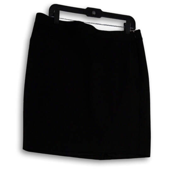 Womens Black Regular Fit Flat Front Elastic Waist Mini Skirt Size P12 image number 2
