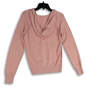 Womens Pink Kangaroo Pocket Ribbed Hem Long Sleeve Pullover Hoodie Size XS image number 4