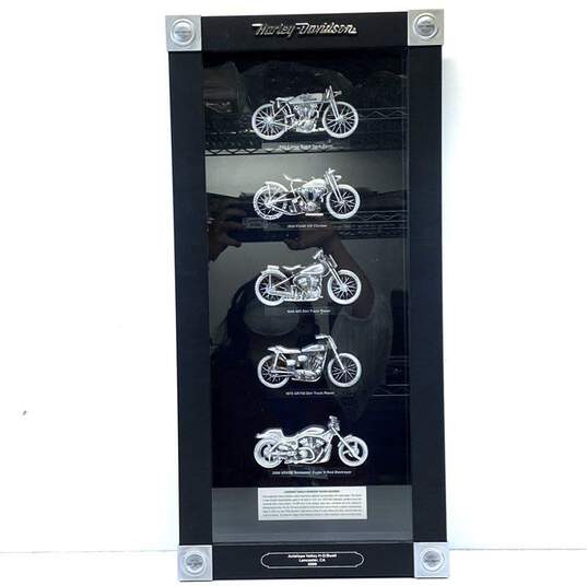 Harley Davidson Shadow Box Pewter Motorcycle Display Legendary Racing Machines image number 1