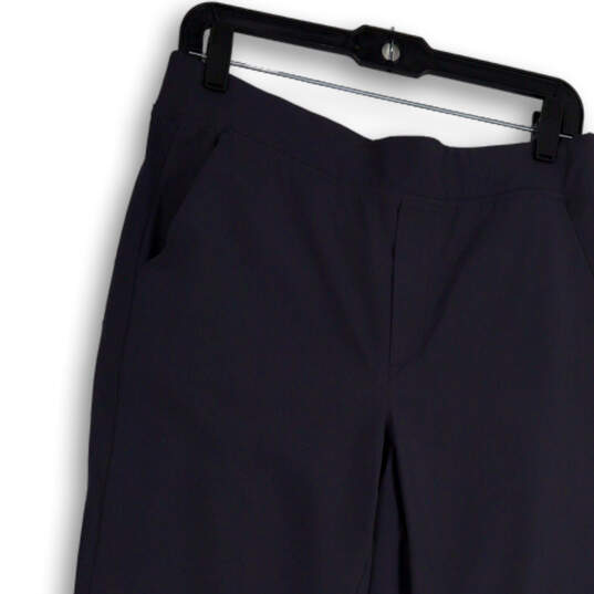 Womens Gray Elastic Waist Pull-On Straight Leg Side Slit Ankle Pants Size M image number 3