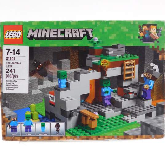 Sealed Lego Minecraft 21141 The Zombie Cave Building Toy Set image number 1
