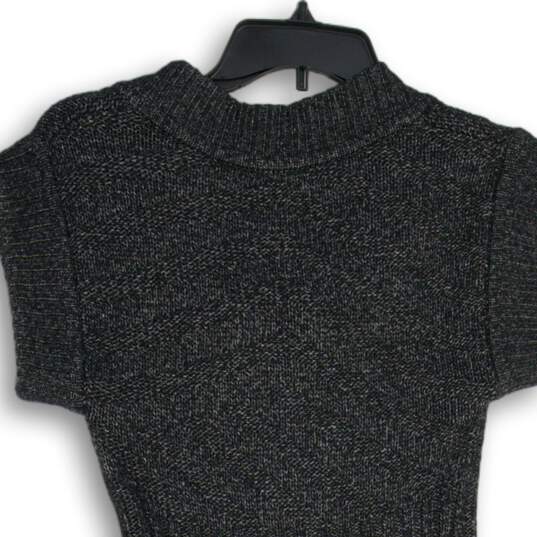 Armani Exchange Womens Black Silver Knitted Round Neck Sweater Dress Size XS image number 4