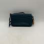 Coach Womens Blue Leather Adjustable Strap Logo Charm Crossbody Bag Purse image number 4