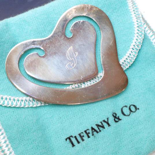 Tiffany & Co. Sterling Silver Monogramed 'J' Heart Shaped Bookmark image number 1