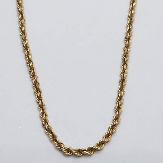 14K Gold 2mm Rope Chain Necklace 6.0g image number 4