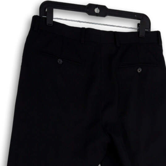 Womens Black Pleated Front Slash Pocket Straight Leg Ankle Pants Size 33S image number 4