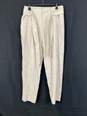 NWT Veronica Beard Womens Silver Linen Straight-Leg Belted Zelly Pants Size 12 image number 1