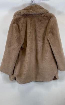 NWT Steve Madden x BB Dakota Womens Brown Faux Fur Long Sleeves Overcoat Size S alternative image