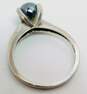 VNTG 10K White Gold Faux Black Pearl Solitaire Ring 3.0g image number 2