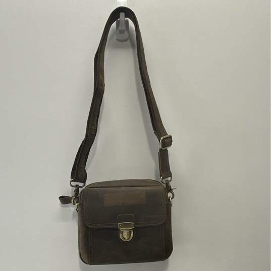 Fullhardy Brown Distressed Leather Crossbody Bag image number 1