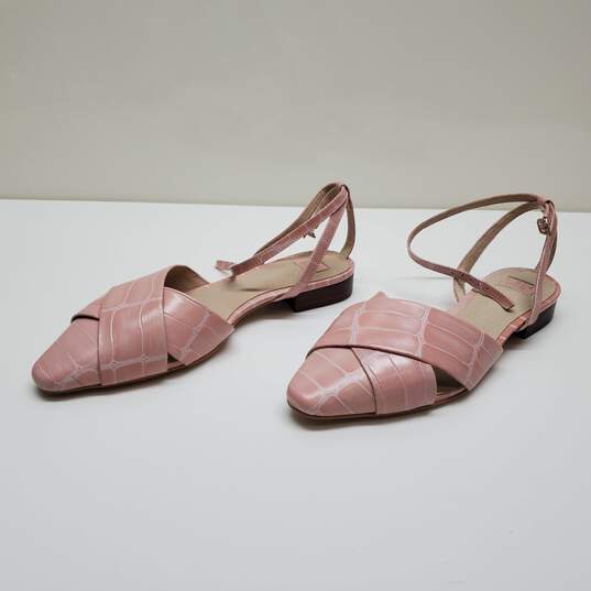 Louise et Cie Flats Womens Size 7.5 Pink Pointed Toe Leather Ankle Strap image number 1