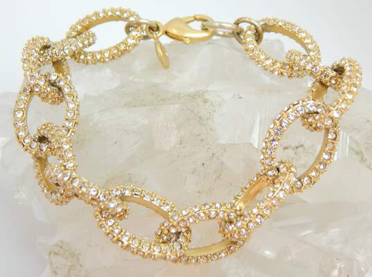 J. Crew Gold Tone Clear Crystal Jewelry 135.2g image number 4