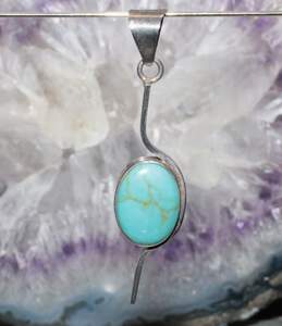 Taxco Sterling Silver Turquoise Pendant