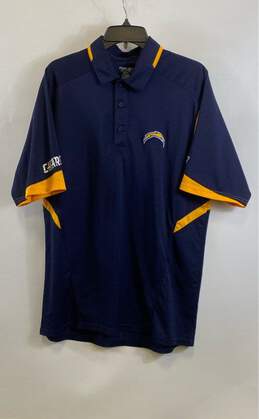 Reebok Mens Navy Blue Los Angeles Chargers Short Sleeve Polo Shirt Size Medium alternative image