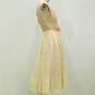 MCM Mid Century Modern Pink W/ Cream Lace Overlay Women's Size 11 Dress image number 3