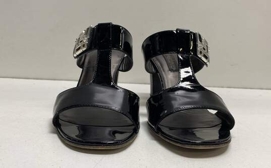 Brighton Rouge Black Patent Leather Slip-On Heeled Sandals Women's Size 8.5M image number 2