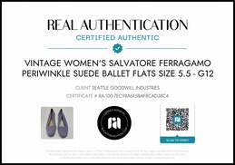 Vintage Salvatore Ferragamo Women's Periwinkle Suede Ballet Flats Size 5.5 w/COA alternative image