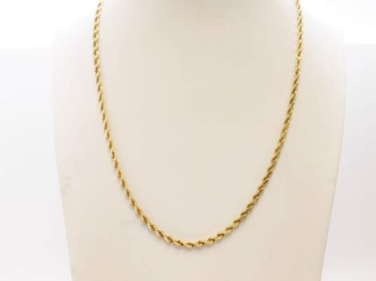 14k Yellow Gold Twisted Rope Chain Necklace 19.4g image number 3