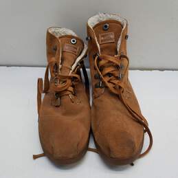 TOMS Brown Suede Shearling Lace Up Ankle Boots Women's Size 9 M