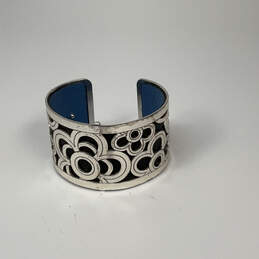 Designer Brighton Silver-Tone Floral Engraved Classic Wide Cuff Bracelet alternative image