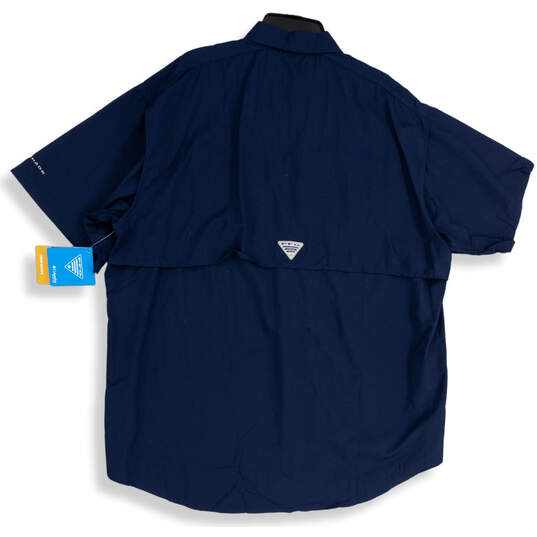 Buy the NWT Mens Blue Short Sleeve PFG Omni-Shade UPF 50 Fishing Button-Up  Shirt XL
