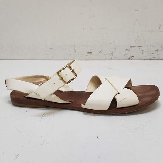 Buy the Clare V. White Crisscross Sandals W 10 COA | GoodwillFinds