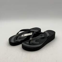 NWT Tory Burch Womens Emory Black Gray Platform Wedge Flip Flop Sandals Size 7M alternative image