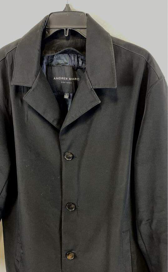 Andrew Marc Mens Black Long Sleeve Collared Pockets Suit Jacket Size Large image number 3