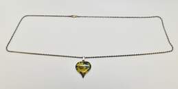 Artisan 925 Pressed Flower Heart Pendant Necklace & Floral Earrings 25.8g alternative image