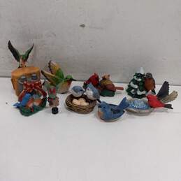 Bundle of 10 Assorted Resin Bird Figurines