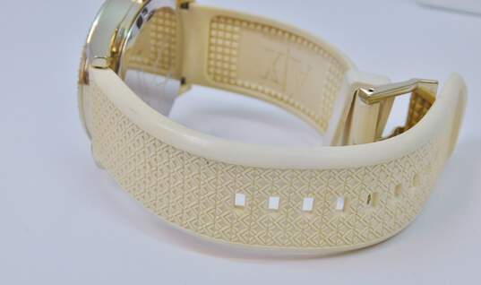 Armani Exchange AX5006 Gold Tone Rhinestones Date Rubber Strap Watch image number 7