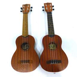 Kala Brand KALA-LTP-S Model Wooden 4-String Soprano Ukuleles (Set of 2)