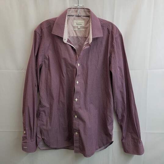 Ted Baker Endurance Men's Purple Cotton Slim Fit Dress Shirt Size 16 image number 1