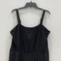 NWT Womens Black Smocked Adjustable Strap One Piece Jumpsuit Size 18/20 image number 3