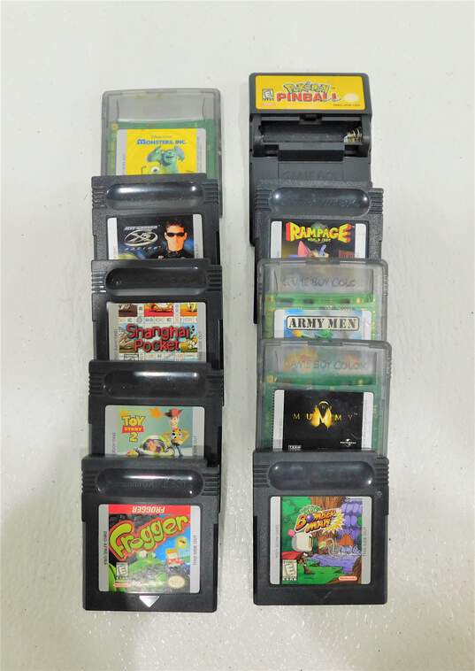 10ct Nintendo GameBoy Color Game Lot Disney Pokemon Pinball image number 1