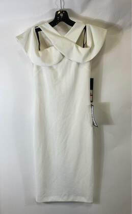NWT Rachel Roy Womens Ivory Zipper Of The Shoulder Sheath Dress Size XS