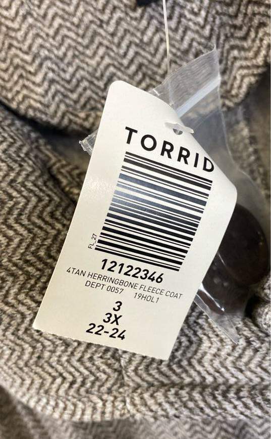 NWT Torrid Womens Gray Double Breasted Herringbone Fleece Trench Coat Size 3 image number 6