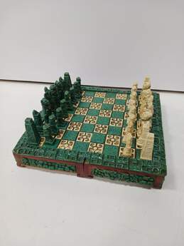 Vintage Mayen Aztec Carved Folding Chess Board