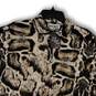 NWT Womens Black Brown Animal Print Collared Button Front Blouse Top Size S image number 3