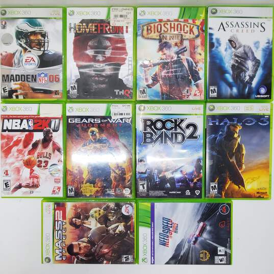 Lot of 10 Xbox 360 Games image number 1