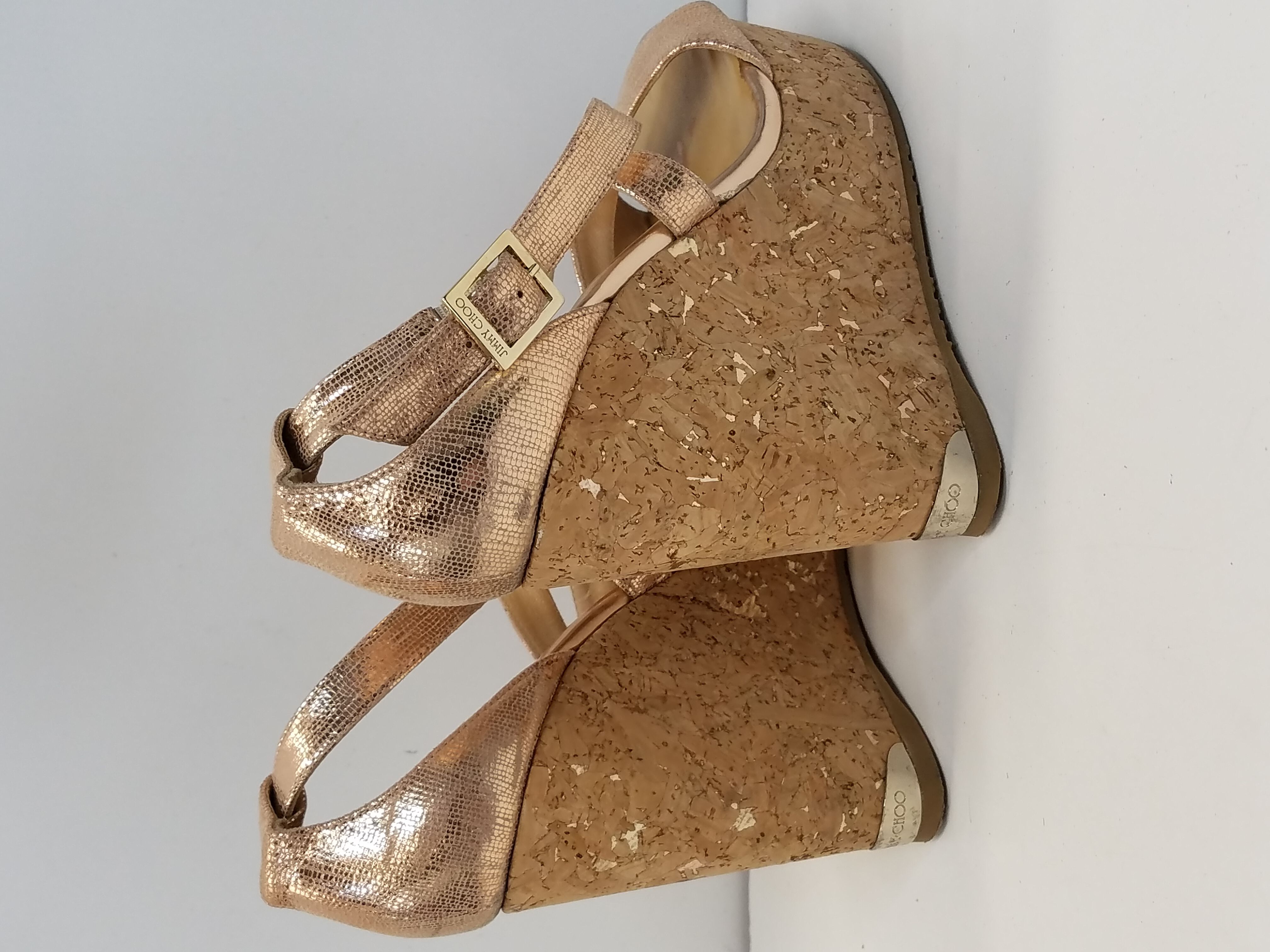 Fossil Serena Women's Metallic Bronze Leather Wedge Sandals size 8.5M  PERFECT! | eBay