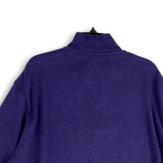 NWT Mens Blue Long Sleeve Mock Neck 1/4 Zip Pullover Sweater Size XXL image number 4