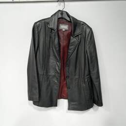 Wilsons Women's Black Leather Lined Blazer Jacket Size M